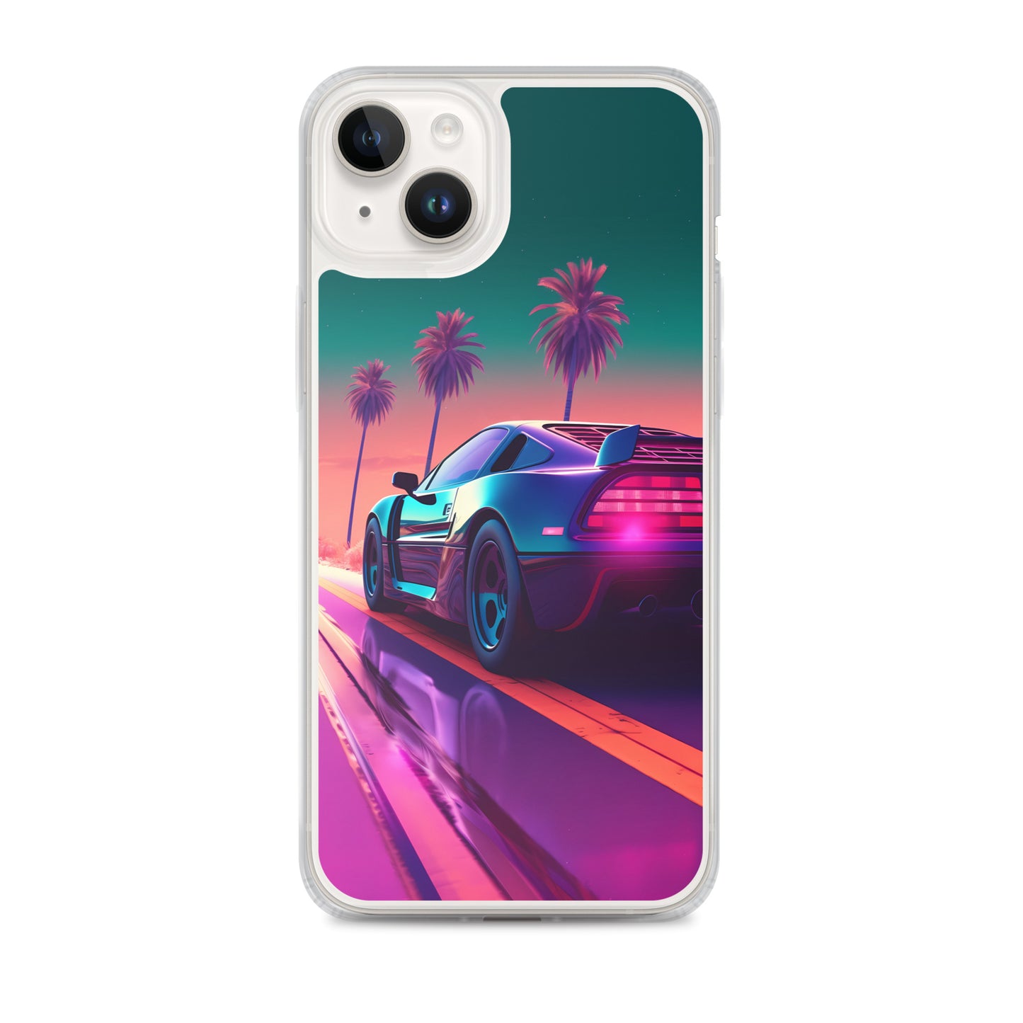iPhone Case - Synthwave Sunset Sports Car