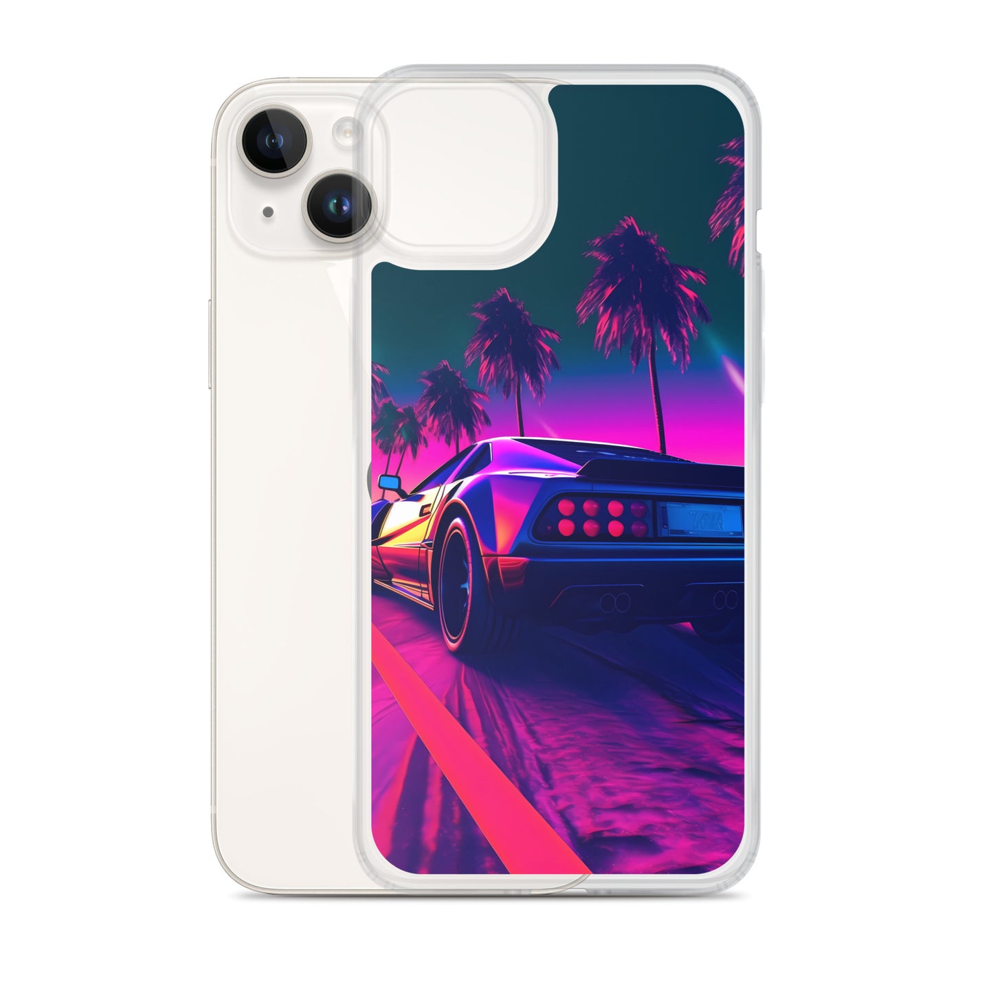 iPhone Case - Retrowave Neon Car