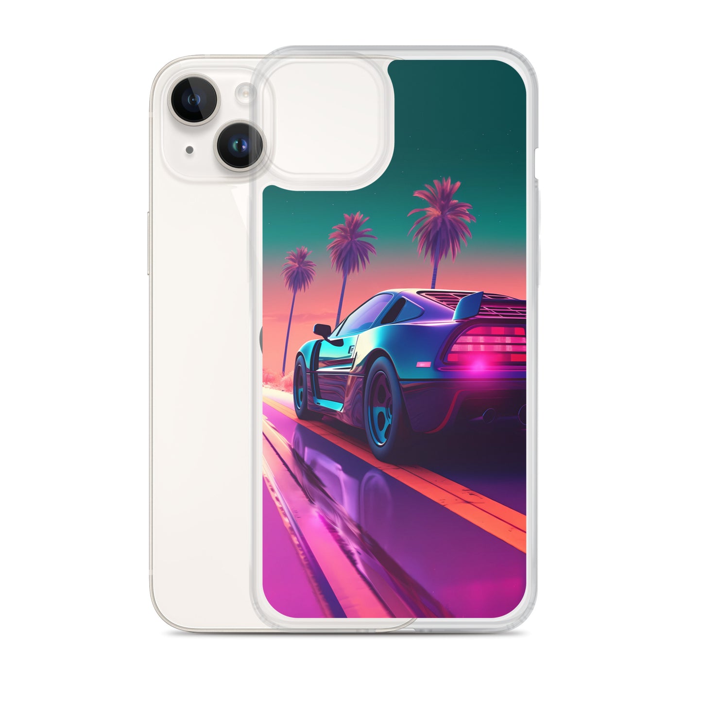 iPhone Case - Synthwave Sunset Sports Car