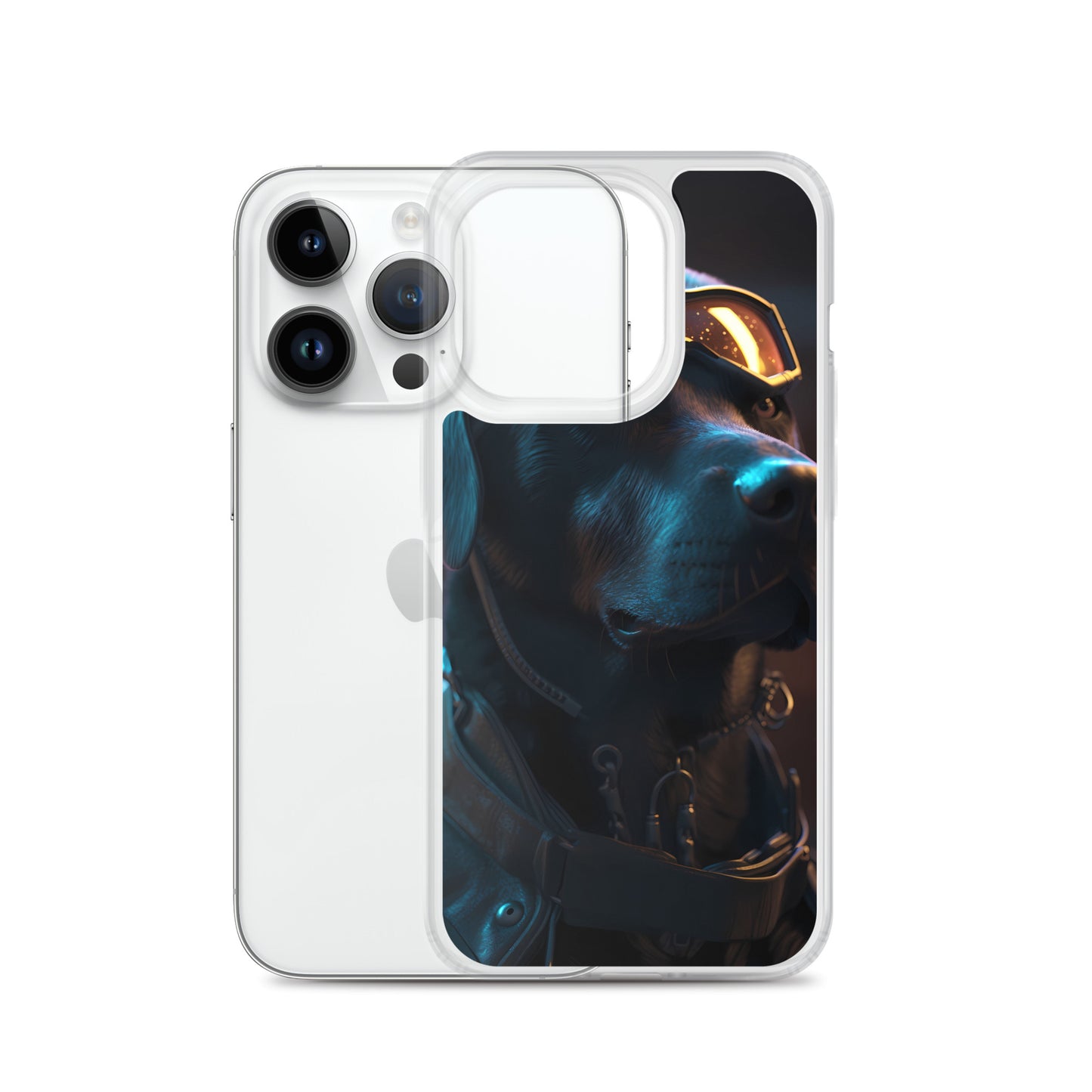 iPhone Case - Black Lab in Cyber City