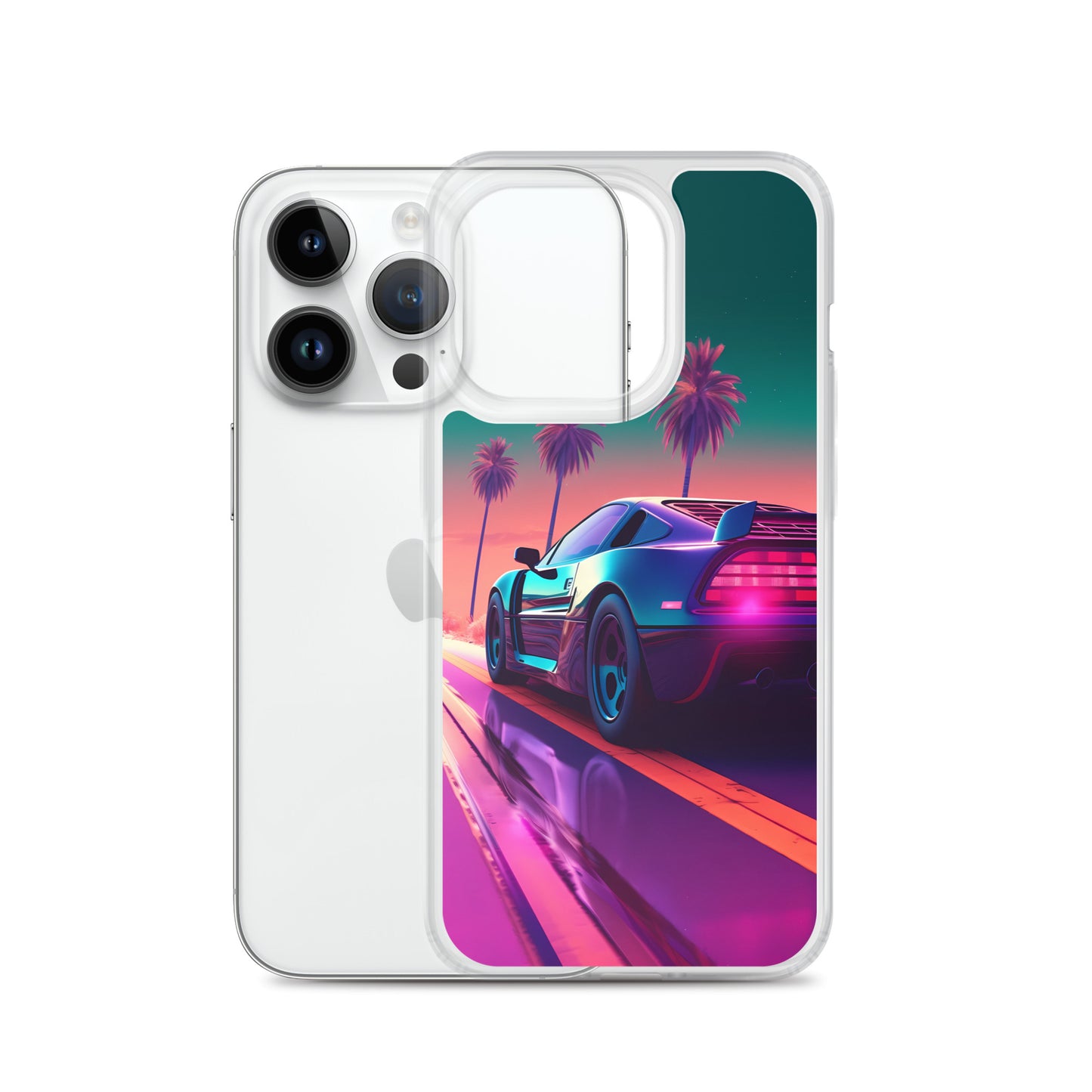 iPhone Case - Synthwave Sunset Sports Car