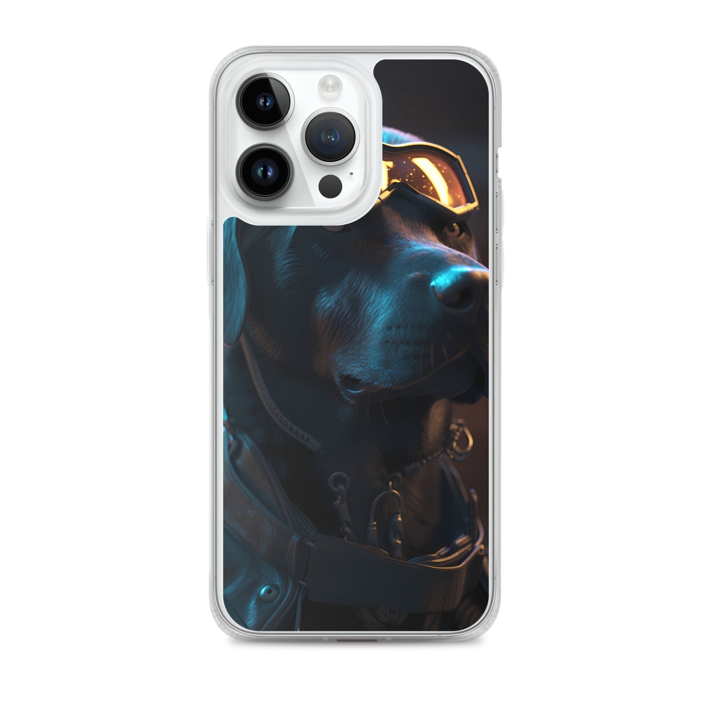 iPhone Case - Black Lab in Cyber City