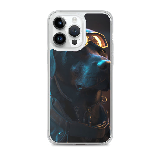 iPhone Case - Black Lab in Cyber City