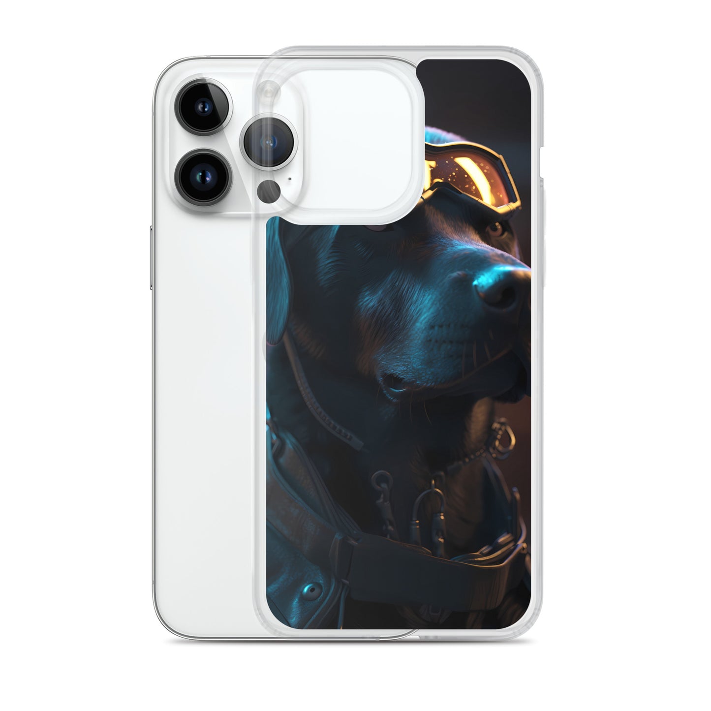 iPhone Case - Black Lab in Cyber City