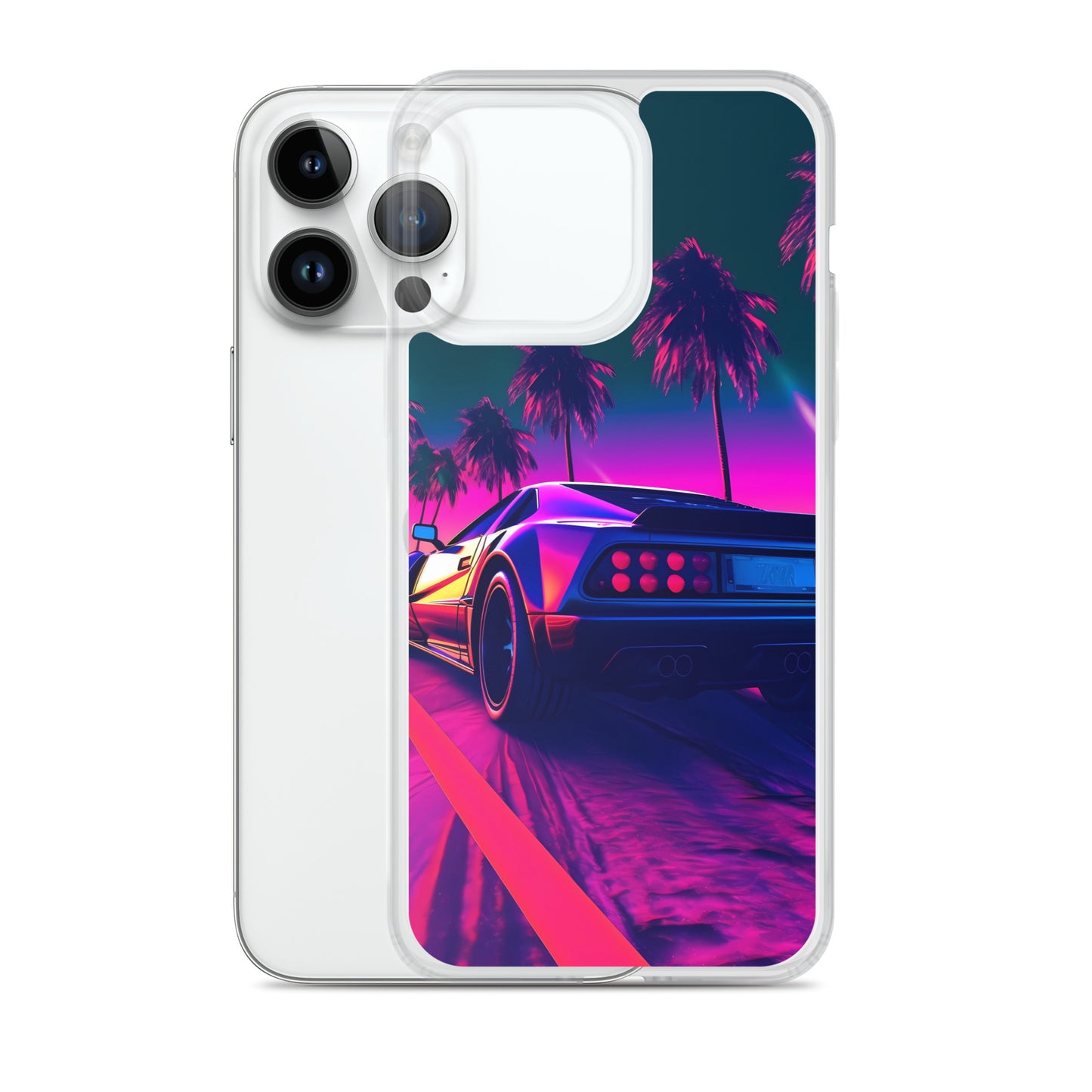 iPhone Case - Retrowave Neon Car