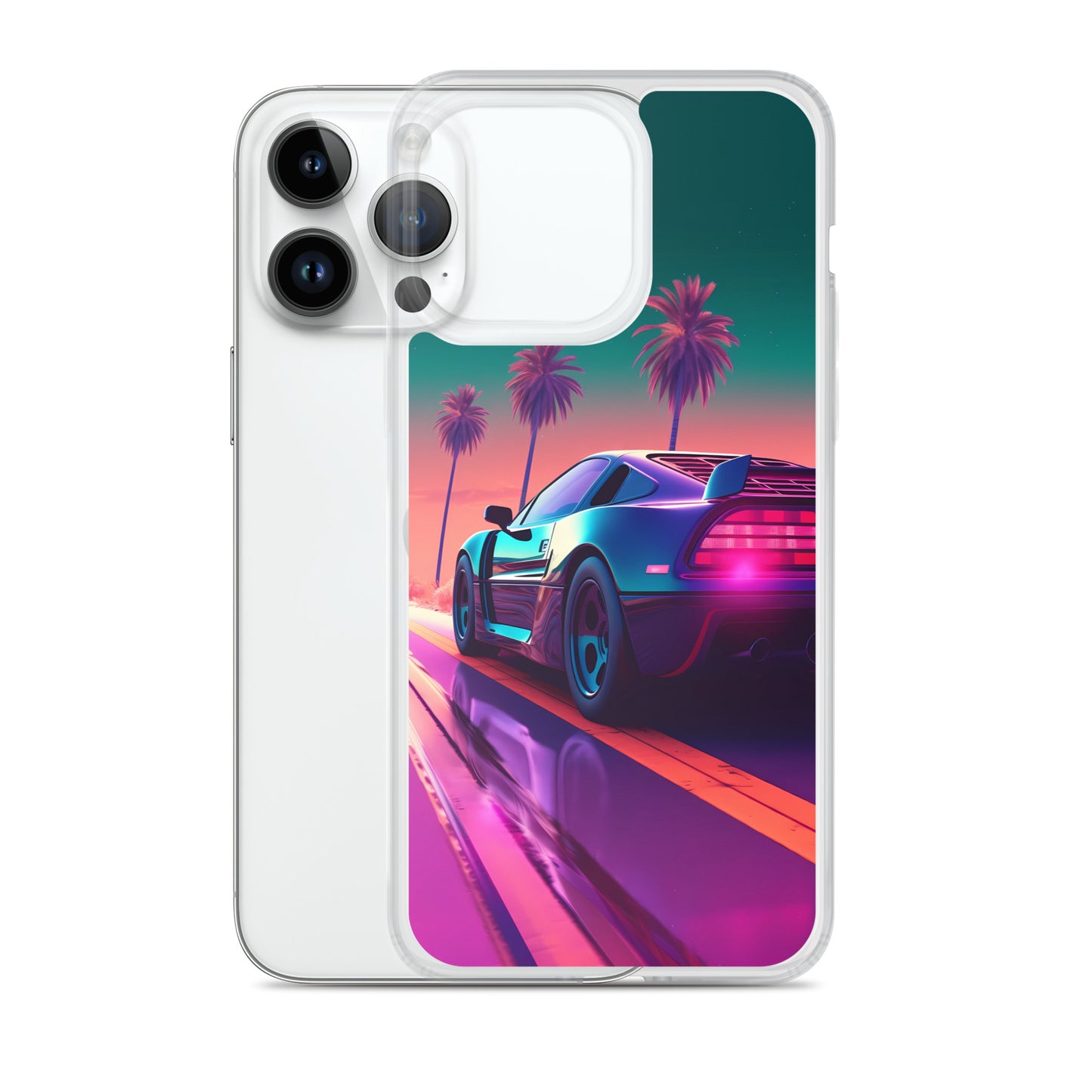 iPhone Case - Synthwave Sunset Sports Car