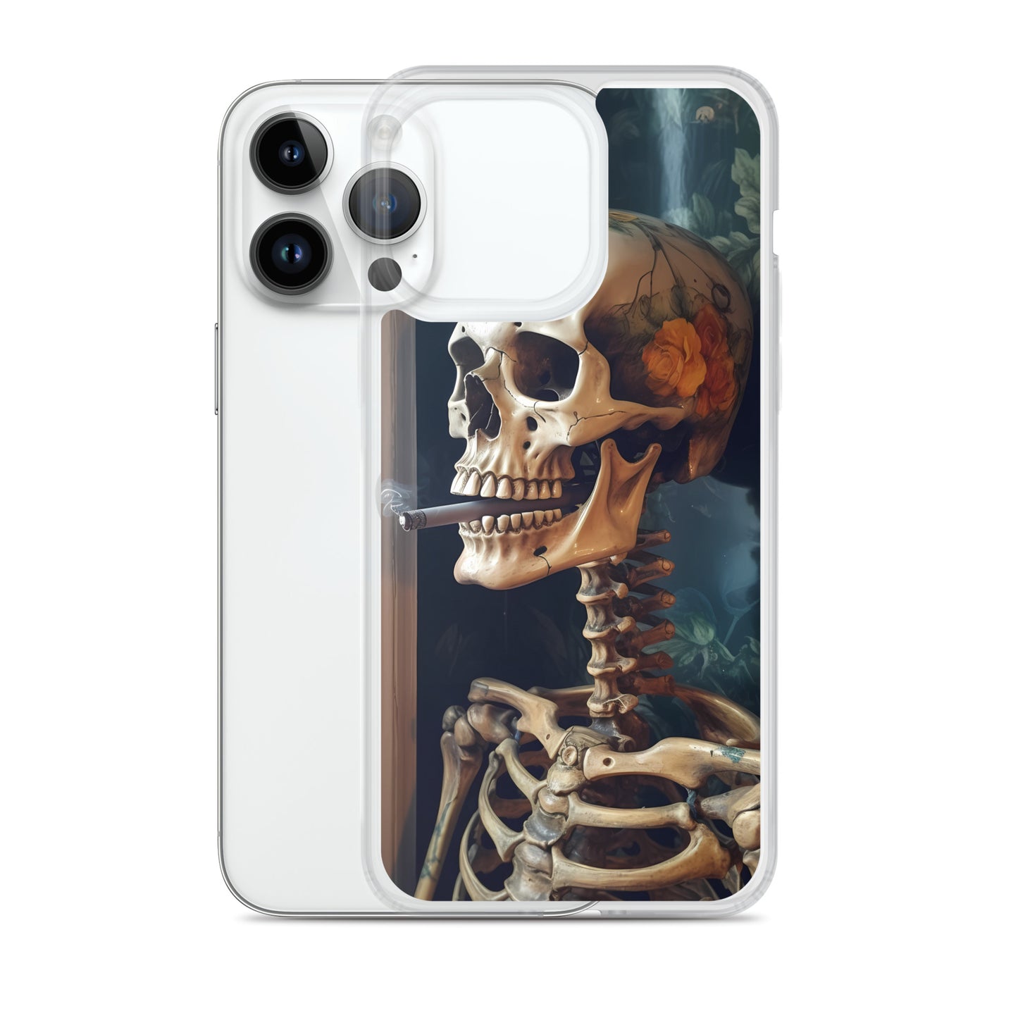 iPhone Case - Skull Flower Skeleton