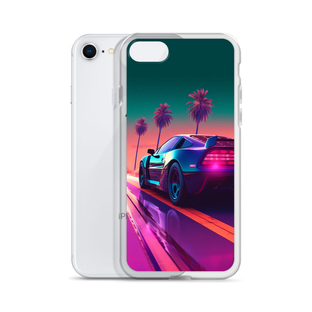 iPhone Case - Synthwave Sunset Sports Car