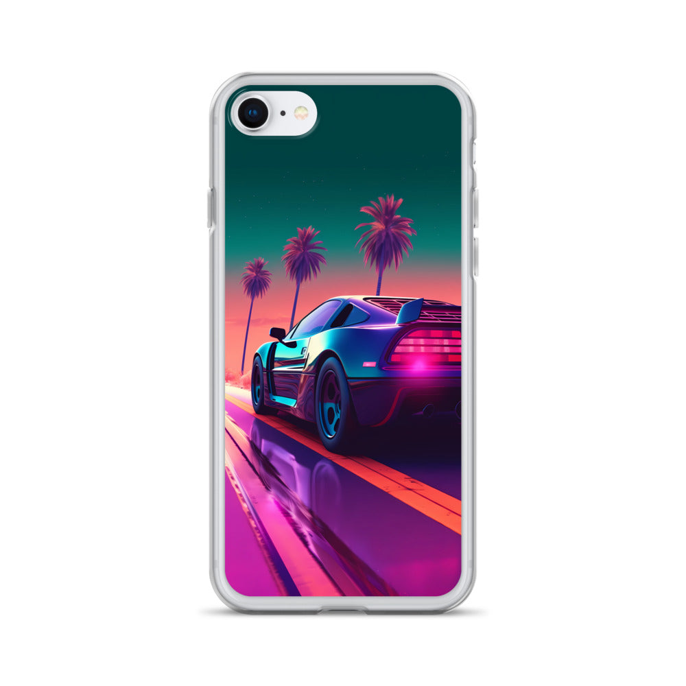 iPhone Case - Synthwave Sunset Sports Car