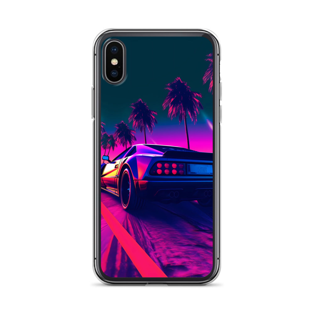 iPhone Case - Retrowave Neon Car