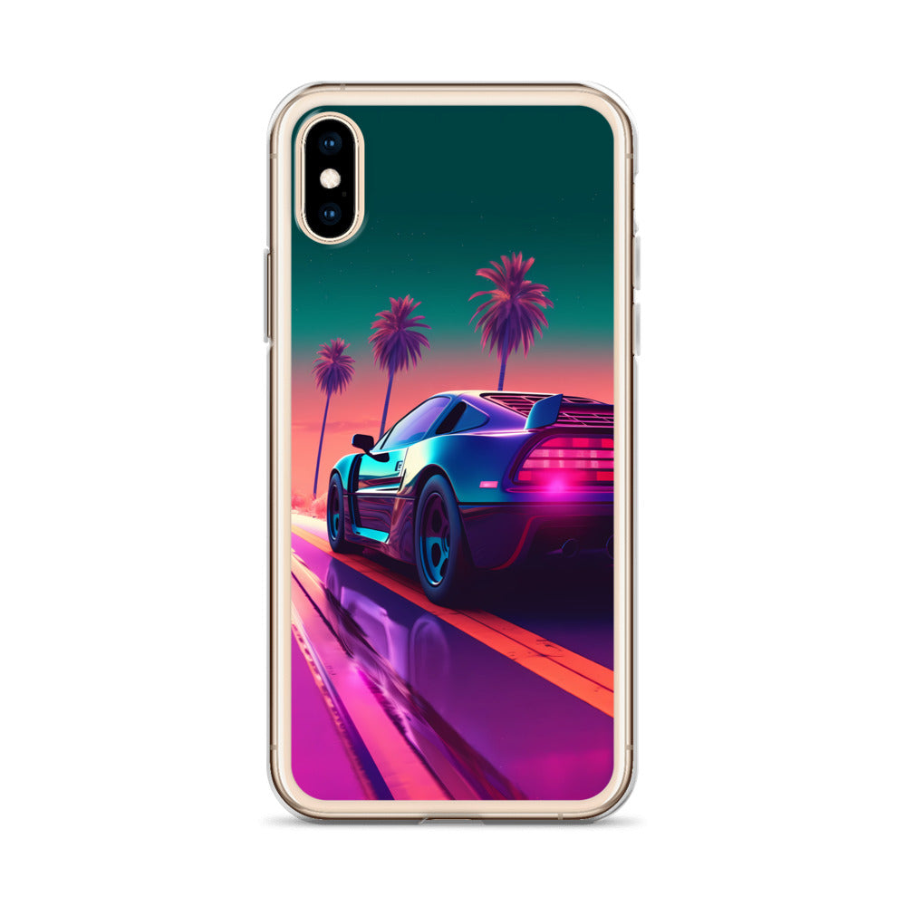 iPhone Case - Synthwave Sunset Sports Car