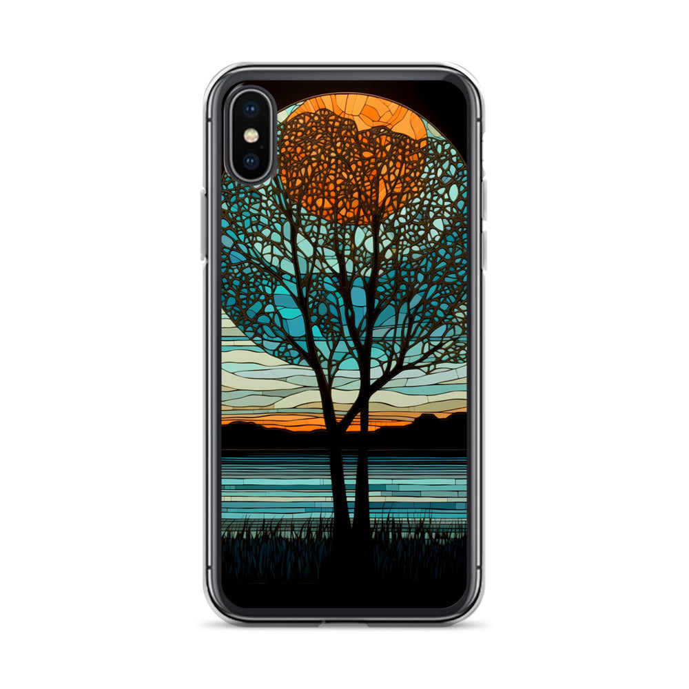 iPhone Case - Moon & Tree Stained Glass