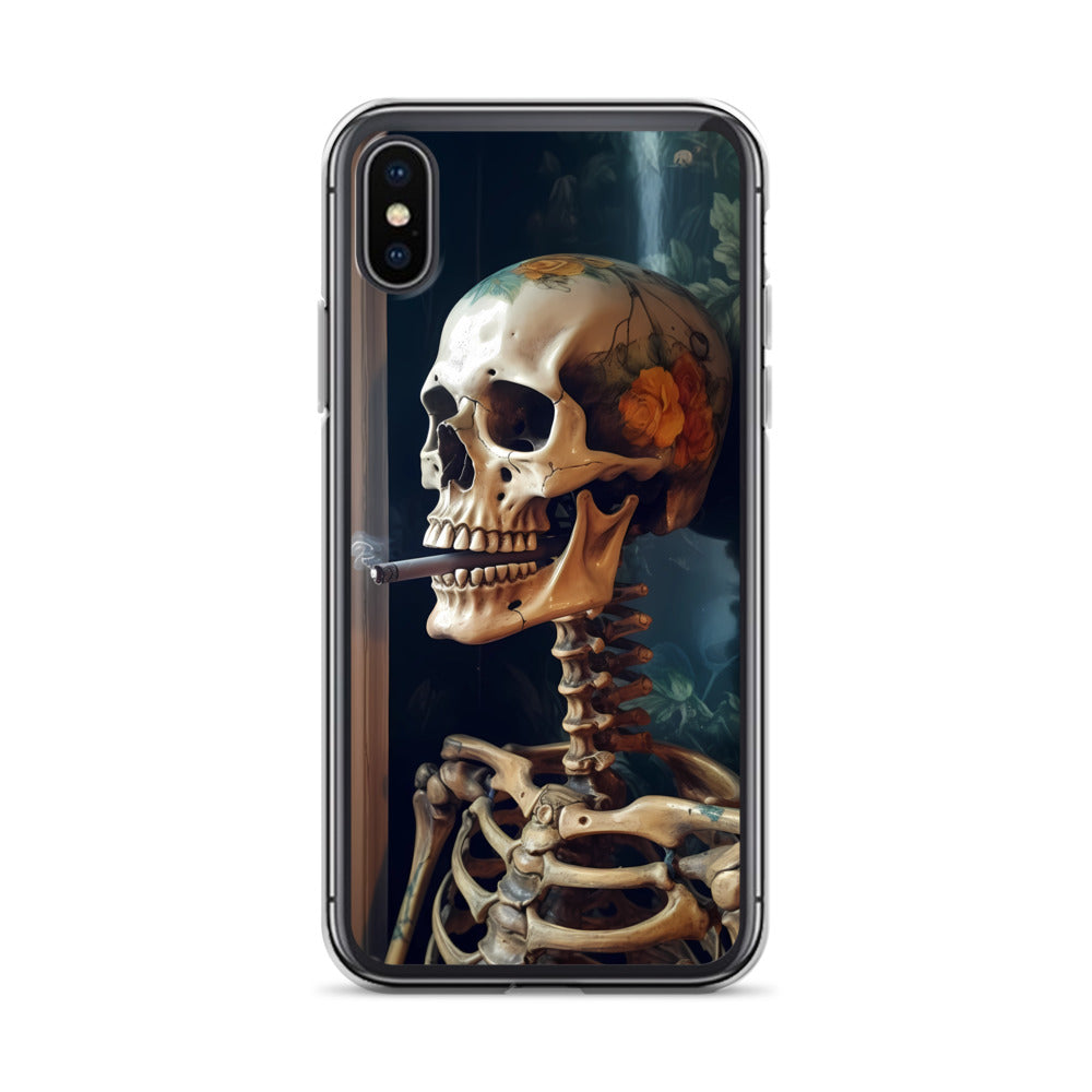 iPhone Case - Skull Flower Skeleton