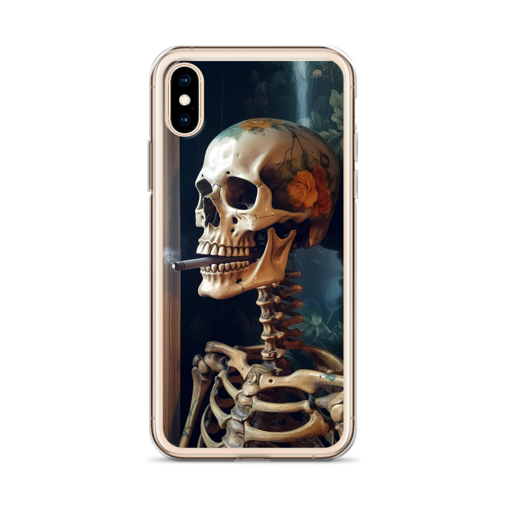 iPhone Case - Skull Flower Skeleton