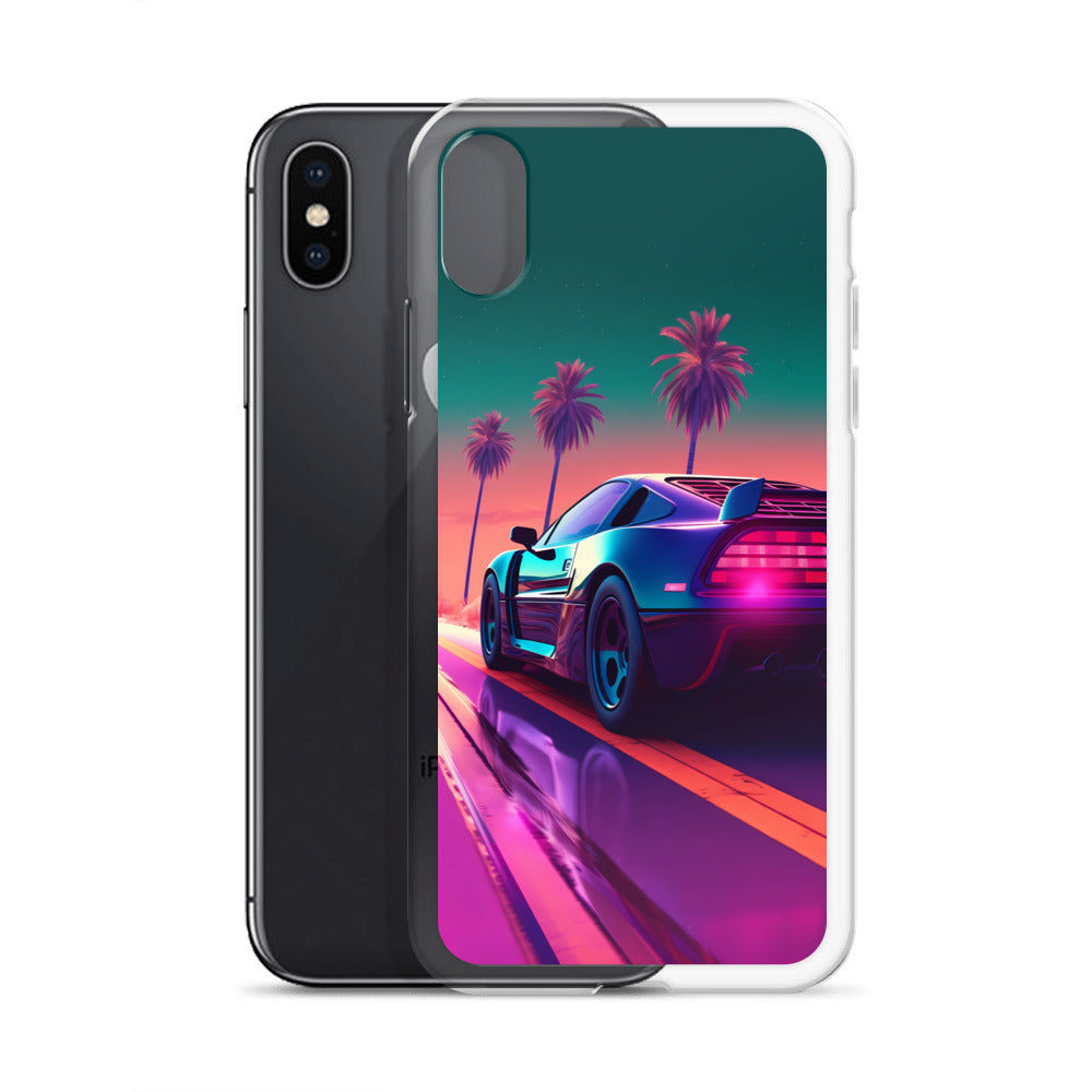 iPhone Case - Synthwave Sunset Sports Car