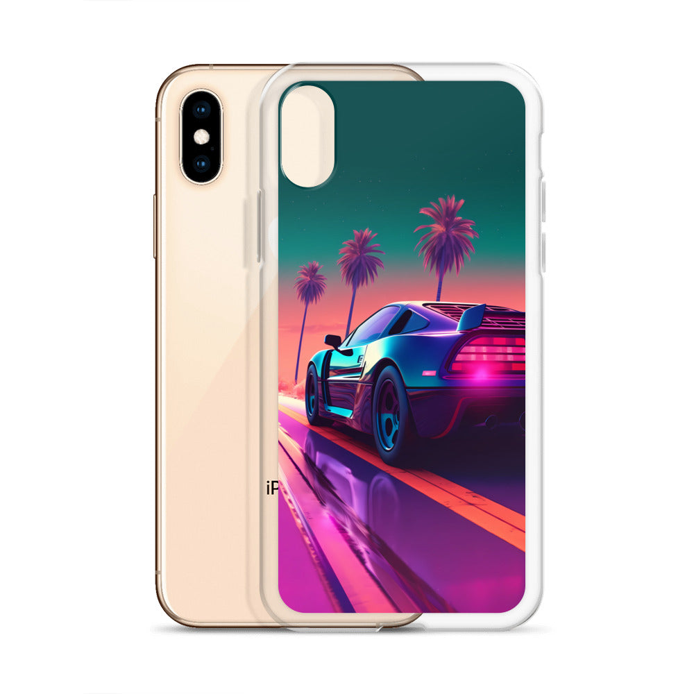 iPhone Case - Synthwave Sunset Sports Car