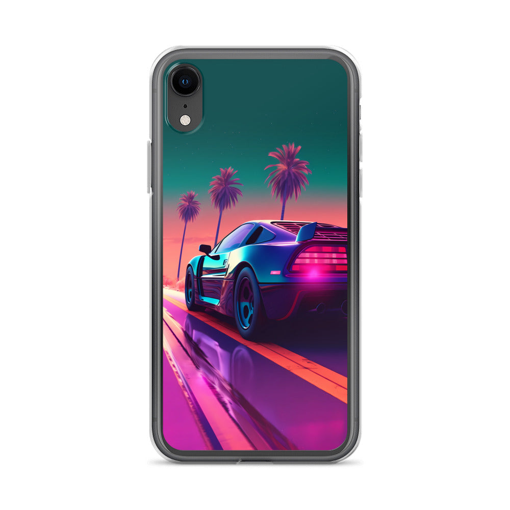 iPhone Case - Synthwave Sunset Sports Car