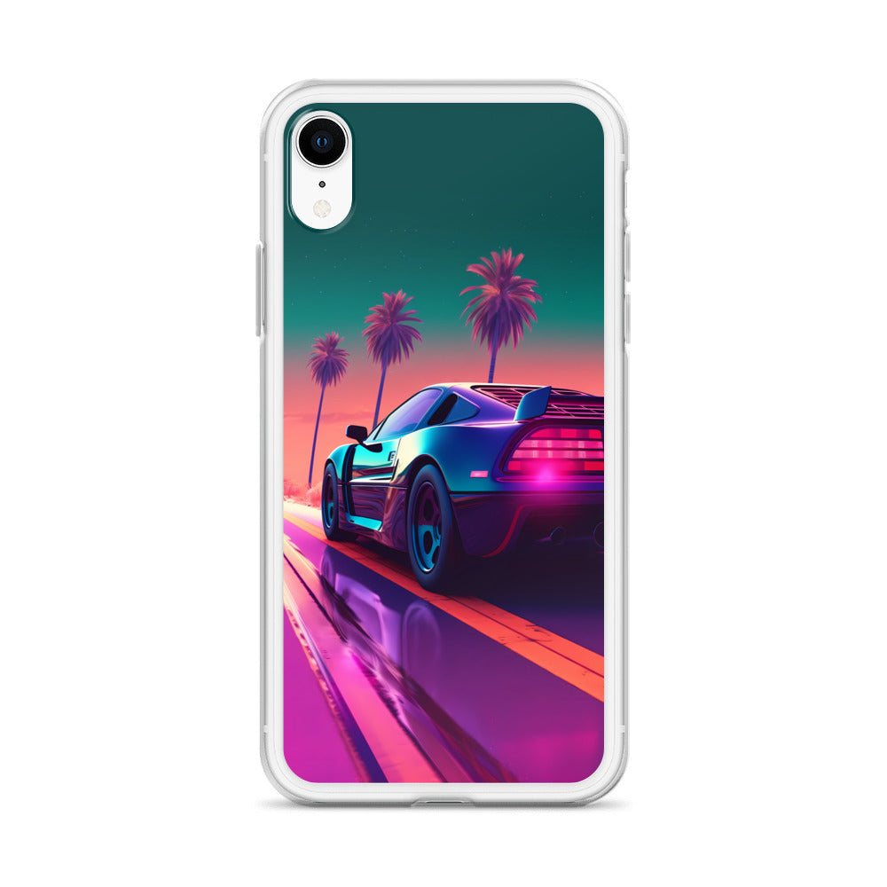 iPhone Case - Synthwave Sunset Sports Car