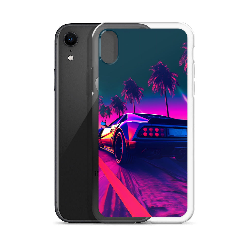 iPhone Case - Retrowave Neon Car