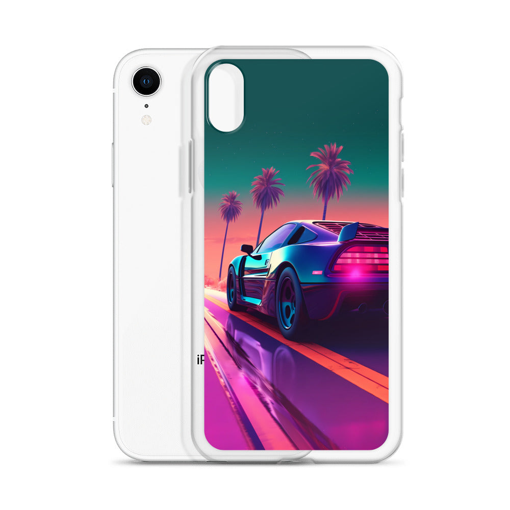 iPhone Case - Synthwave Sunset Sports Car