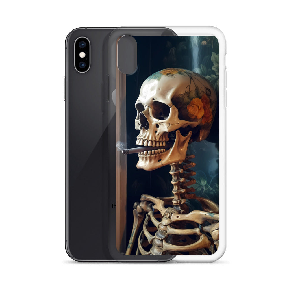 iPhone Case - Skull Flower Skeleton