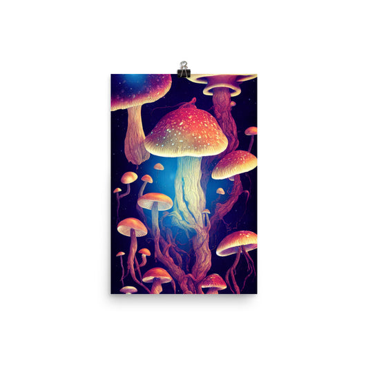 Enhanced Matte Poster - Mushrooms in Space