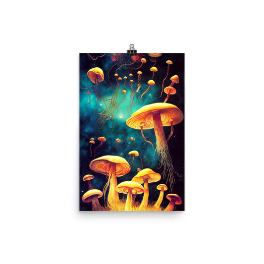 Enhanced Matte Poster - Mushrooms in Space