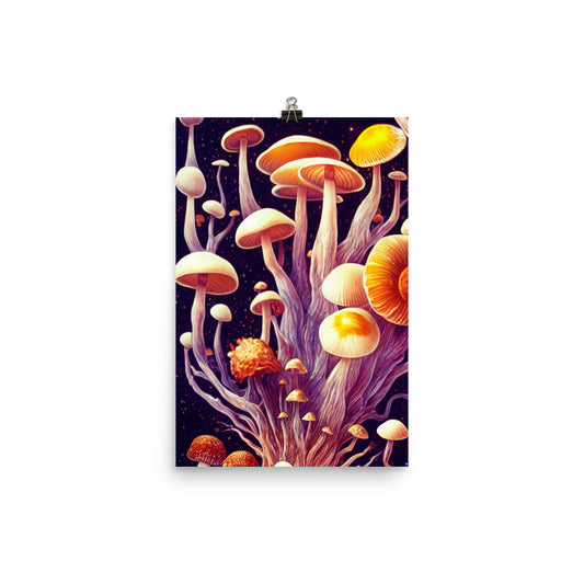 Enhanced Matte Poster - Mushrooms in Space