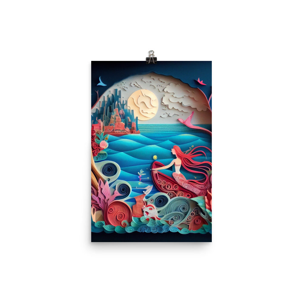 Enhanced Matte Paper Poster - Little Mermaid Paper Art