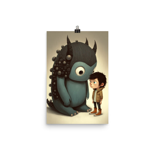 Enhanced Matte Paper Poster - A Boy and His Monster