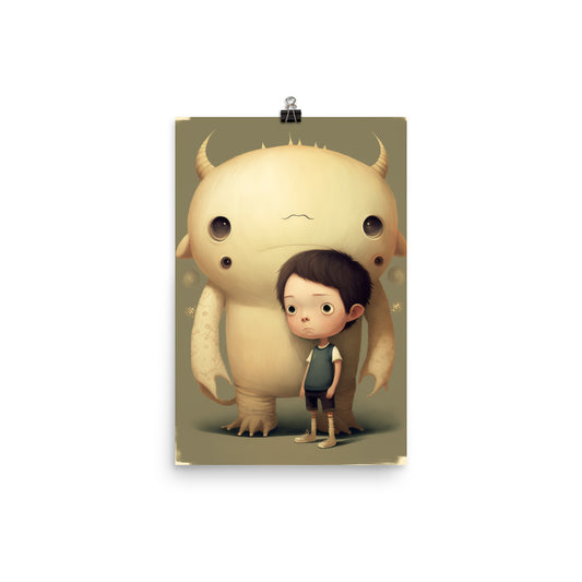 Enhanced Matte Paper Poster - A Boy and His Monster