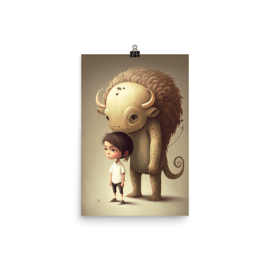 Enhanced Matte Paper Poster - A Boy and His Monster