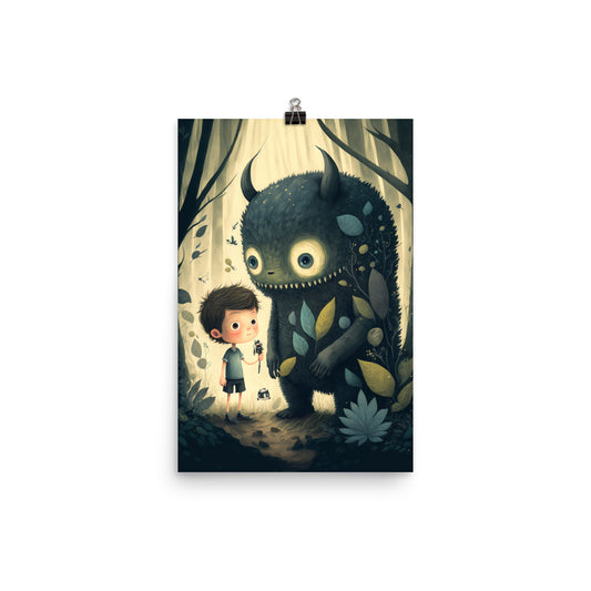 Enhanced Matte Paper Poster - A Boy and His Monster