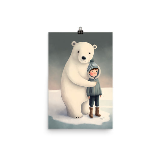 Enhanced Matte Paper Poster - A Boy and His Polar Bear