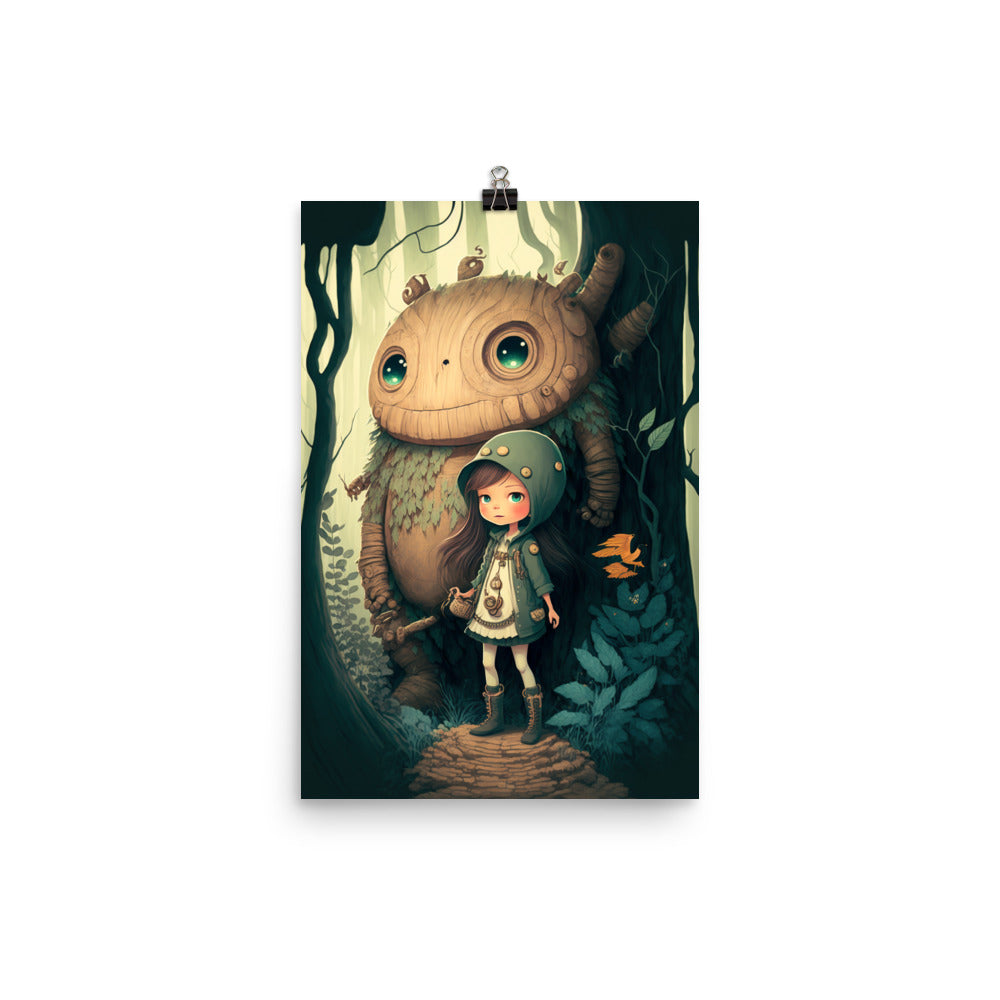 Enhanced Matte Paper Poster - A Girl and Her Monster