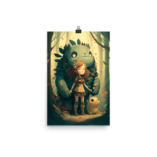 Enhanced Matte Paper Poster - A Girl and Her Monster