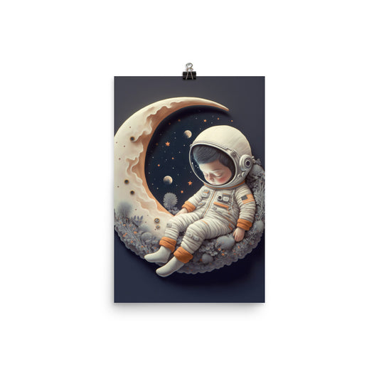 Enhanced Matte Paper Poster - Sleeping on the Moon