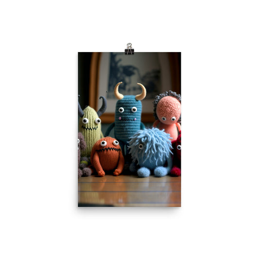 Enhanced Matte Paper Poster - Collectible Knit Monsters