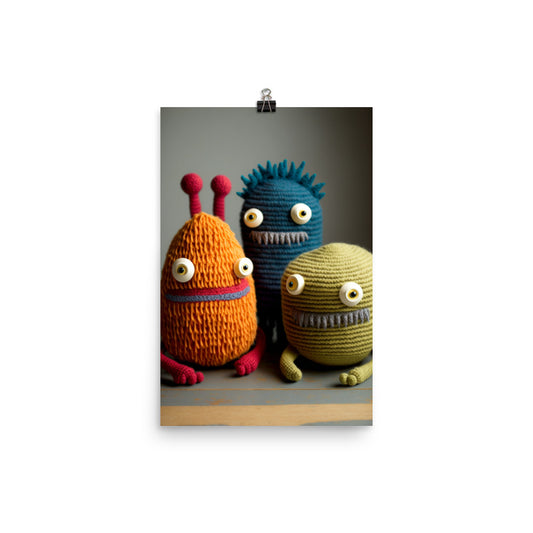 Enhanced Matte Paper Poster - Collectible Knit Monsters