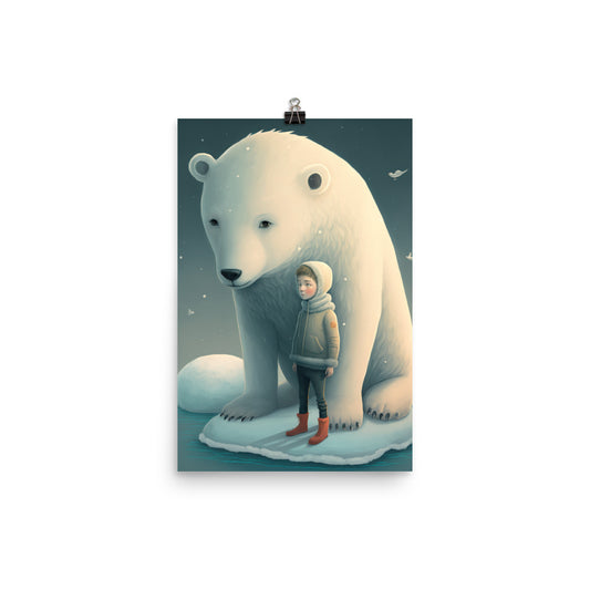 Enhanced Matte Paper Poster - A Boy and His Polar Bear