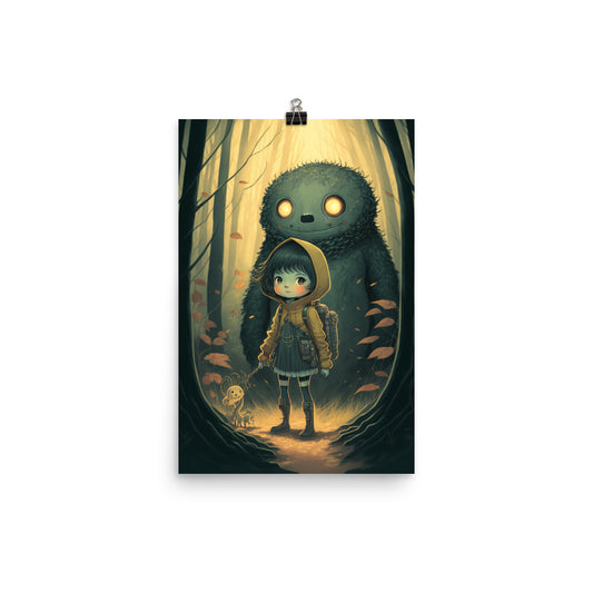 Enhanced Matte Paper Poster - A Girl and Her Monster