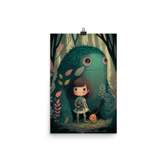 Enhanced Matte Paper Poster - A Girl and Her Monster