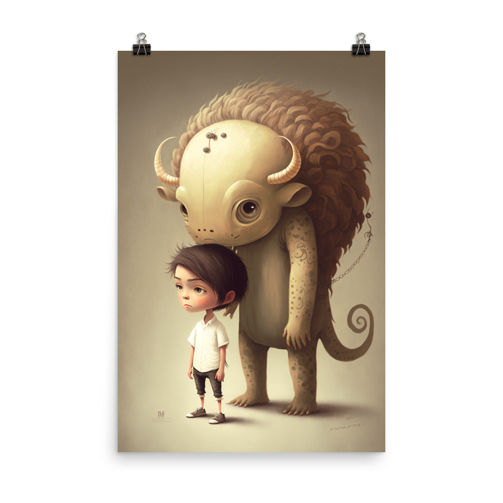 Enhanced Matte Paper Poster - A Boy and His Monster
