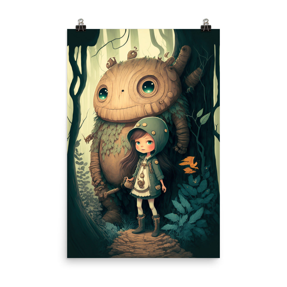 Enhanced Matte Paper Poster - A Girl and Her Monster