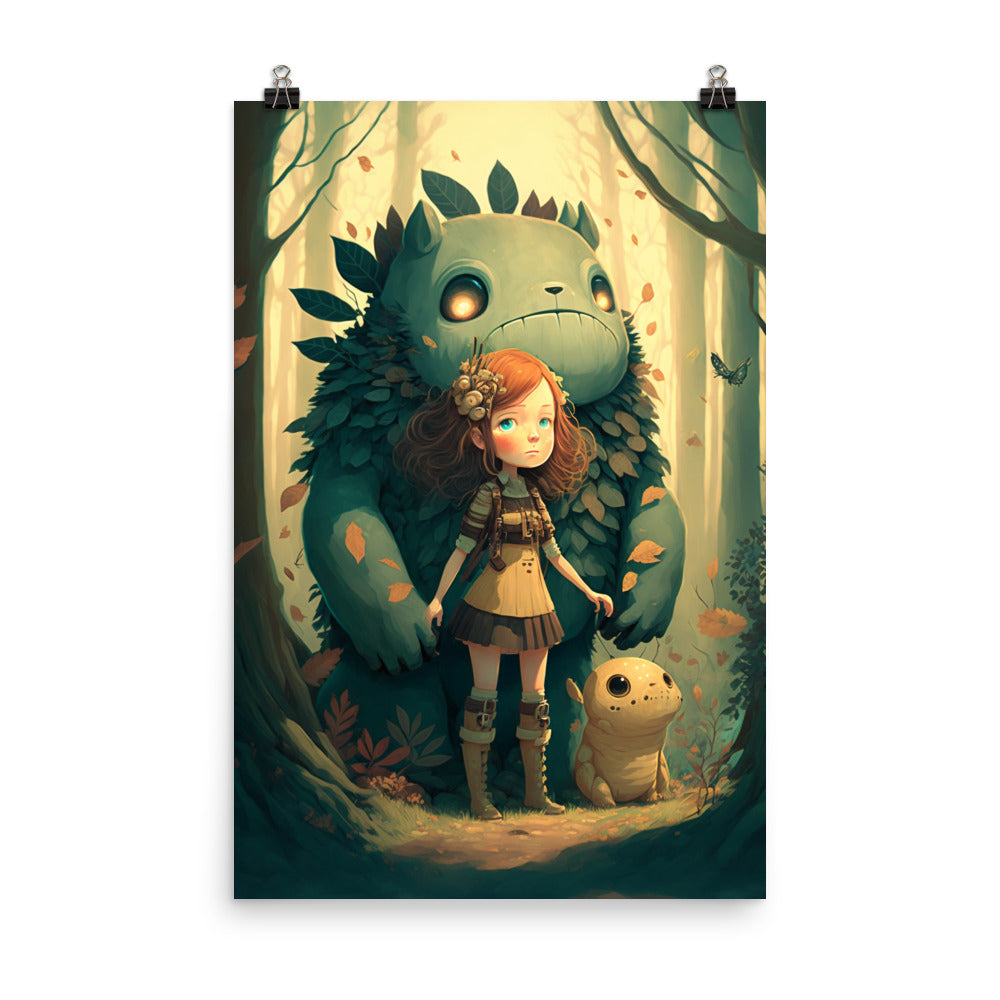 Enhanced Matte Paper Poster - A Girl and Her Monster