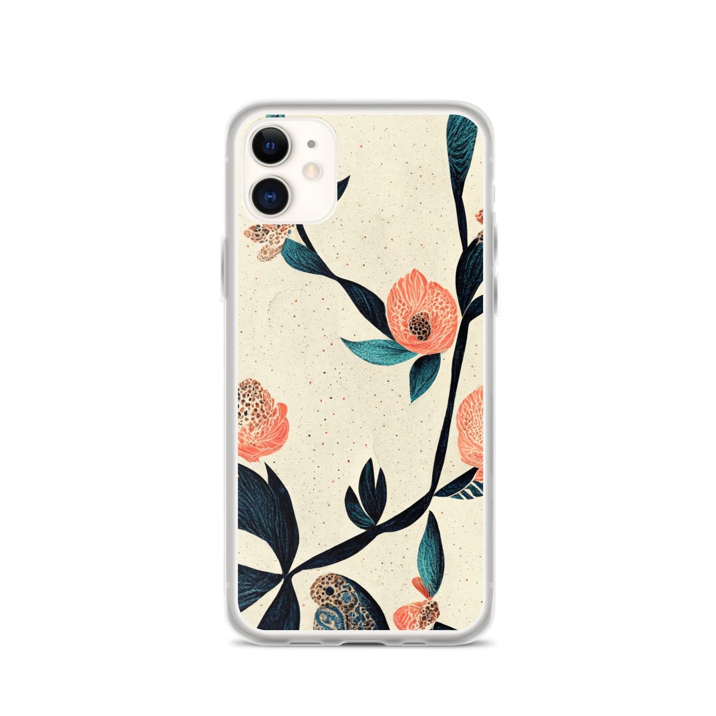 iPhone Case - Paisley Flowers on Speckled Ivory