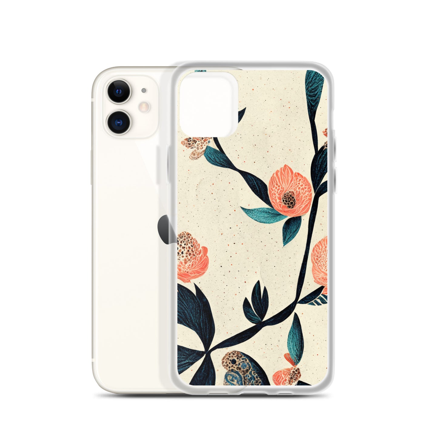 iPhone Case - Paisley Flowers on Speckled Ivory