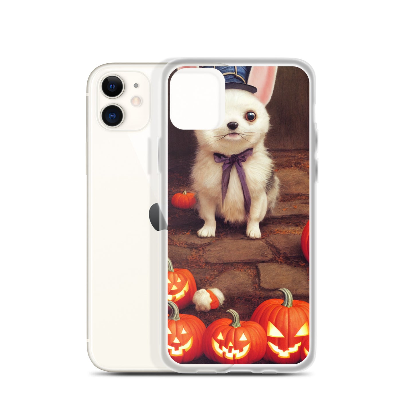 iPhone Case - Halloween Cute Pup with Purple Bow
