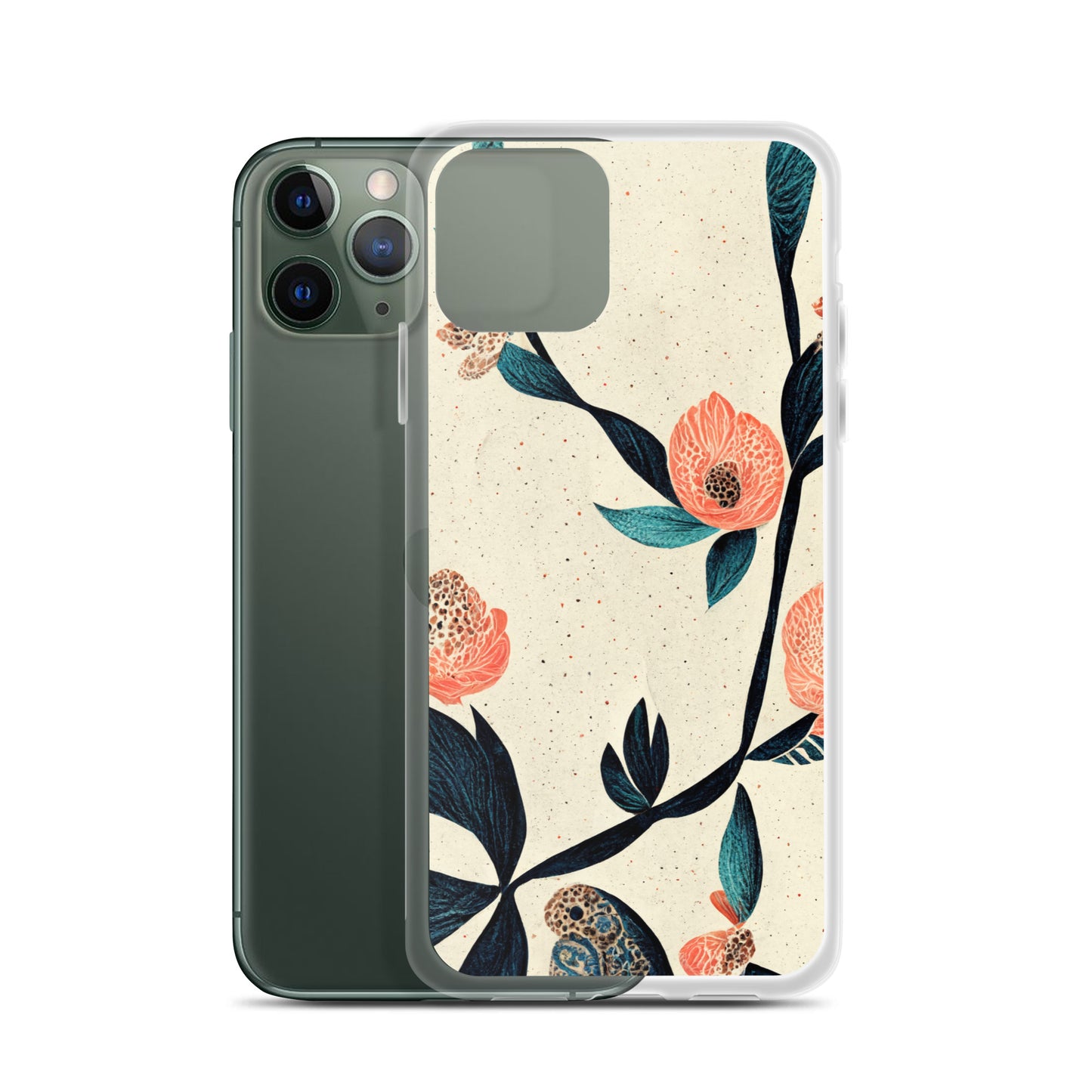 iPhone Case - Paisley Flowers on Speckled Ivory