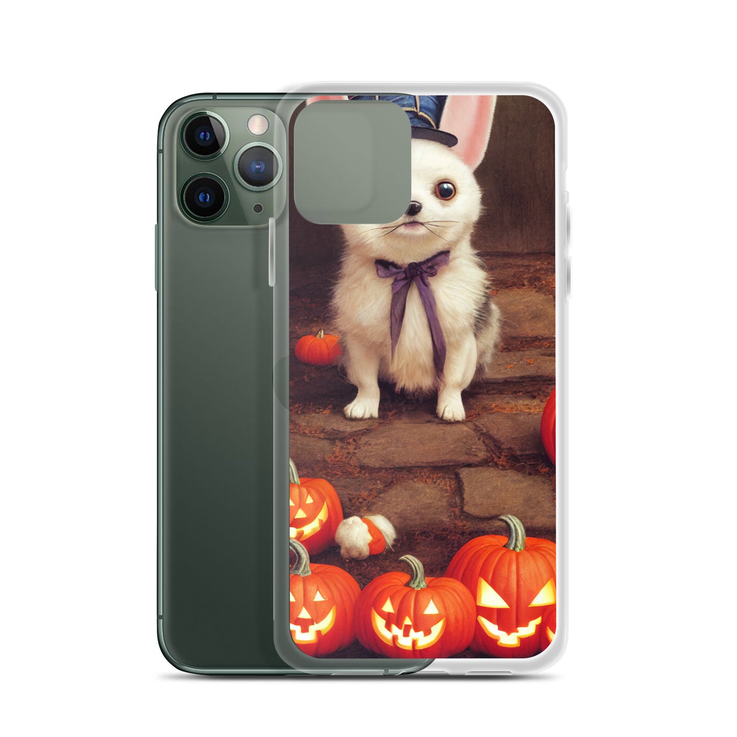 iPhone Case - Halloween Cute Pup with Purple Bow